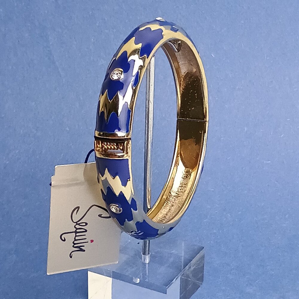 Enamel Geometric Bangle Hinge Bracelet Rhinestone Vintage Y2k  Bohemian